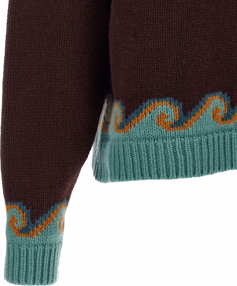Alanui Brown Virgin Wool Cardigan