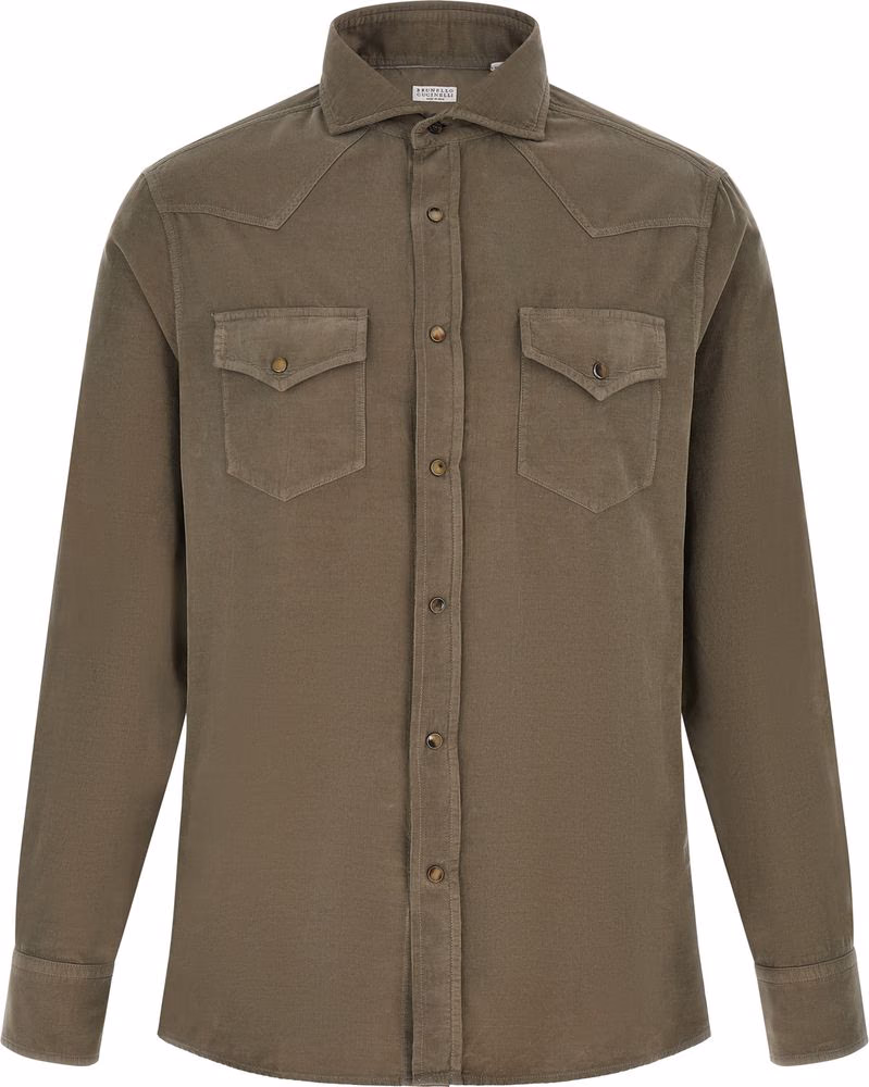 Brunello Cucinelli Bicolor Cotton Blouse