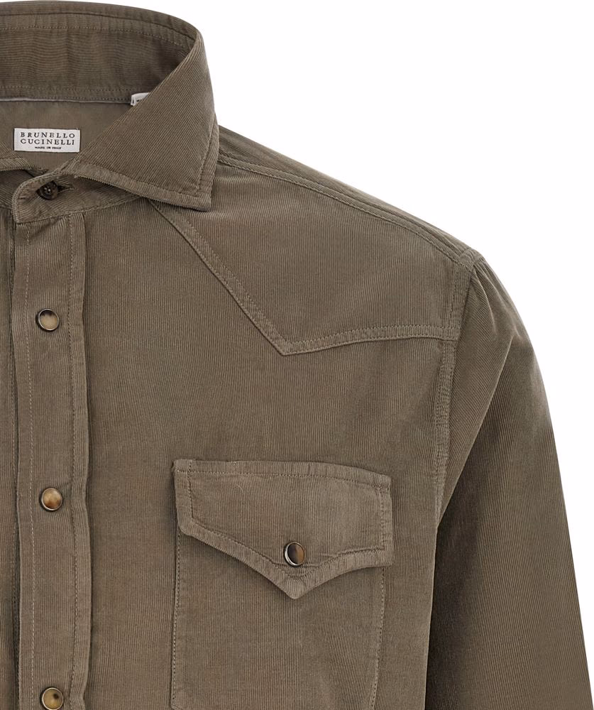 Brunello Cucinelli Bicolor Cotton Blouse