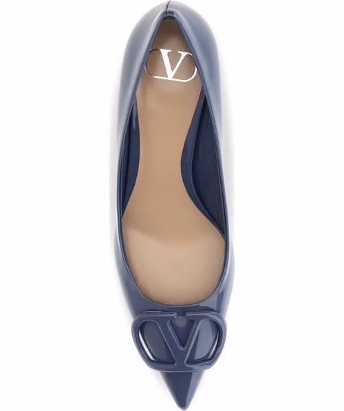 Valentino Garavani Blue Calf Leather Bos Taurus High Heel Pumps