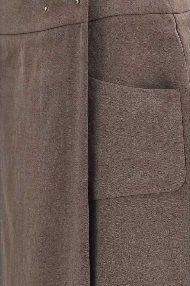 Giorgio Armani Brown Silk Long Skirt