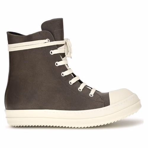 Rick Owens Brown Calf Leather Bos Taurus High Top Sneakers