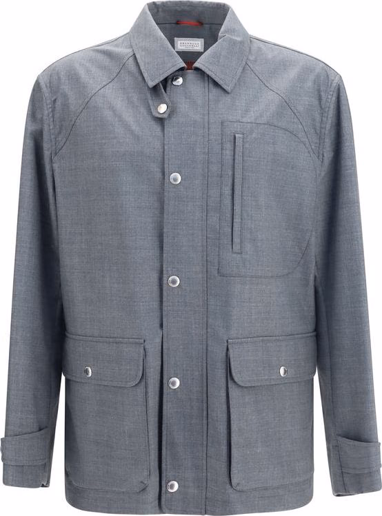 Brunello Cucinelli Gray Wool Oves Aries Full-Length Jacket