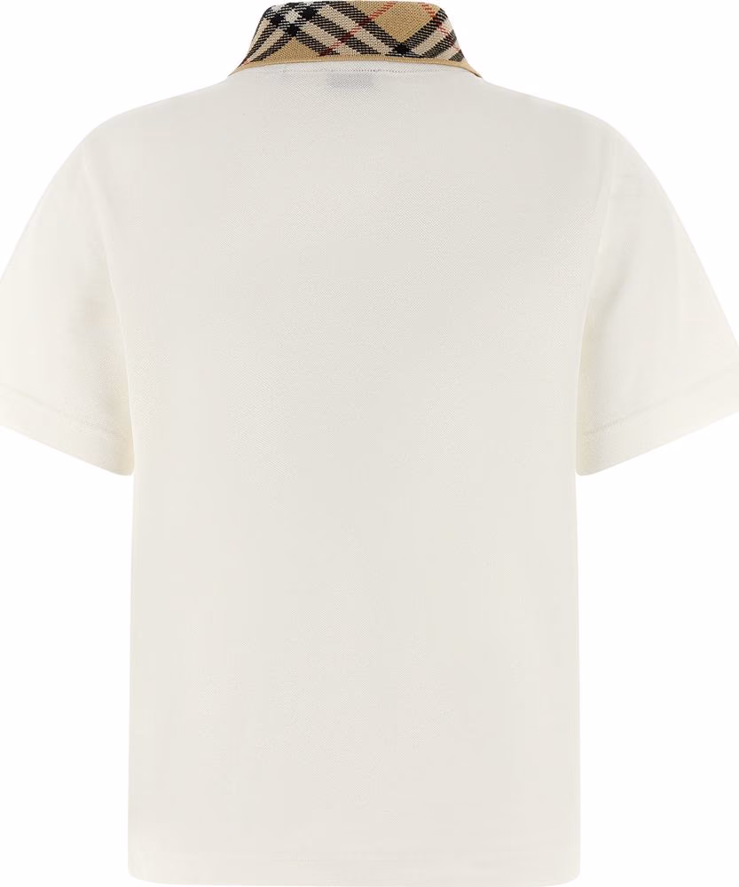 Burberry White Cotton Polo Shirt