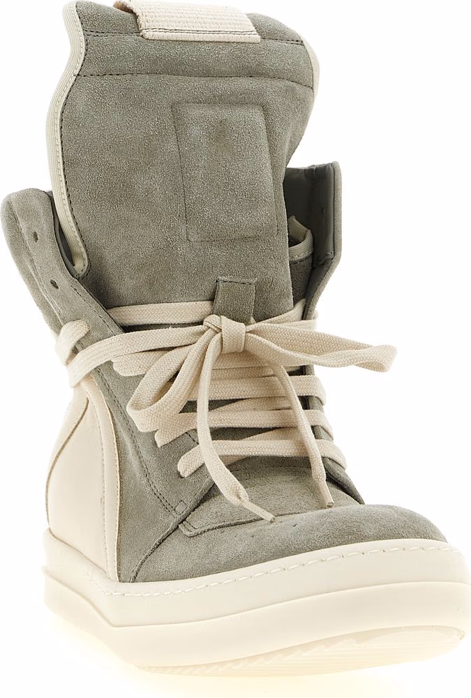 Rick Owens Bicolor Calfskin Athletic Sneakers