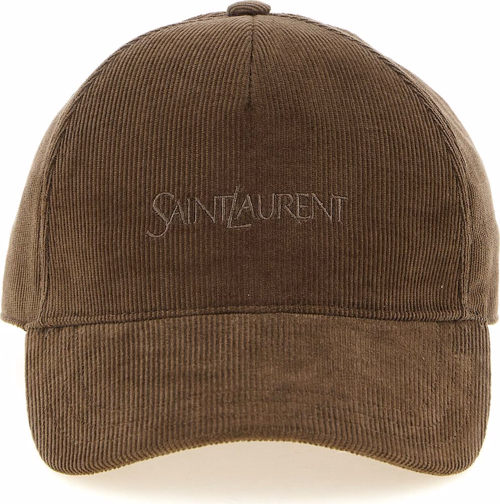 Saint Laurent Brown Cotton Cap (Baseball Hat)
