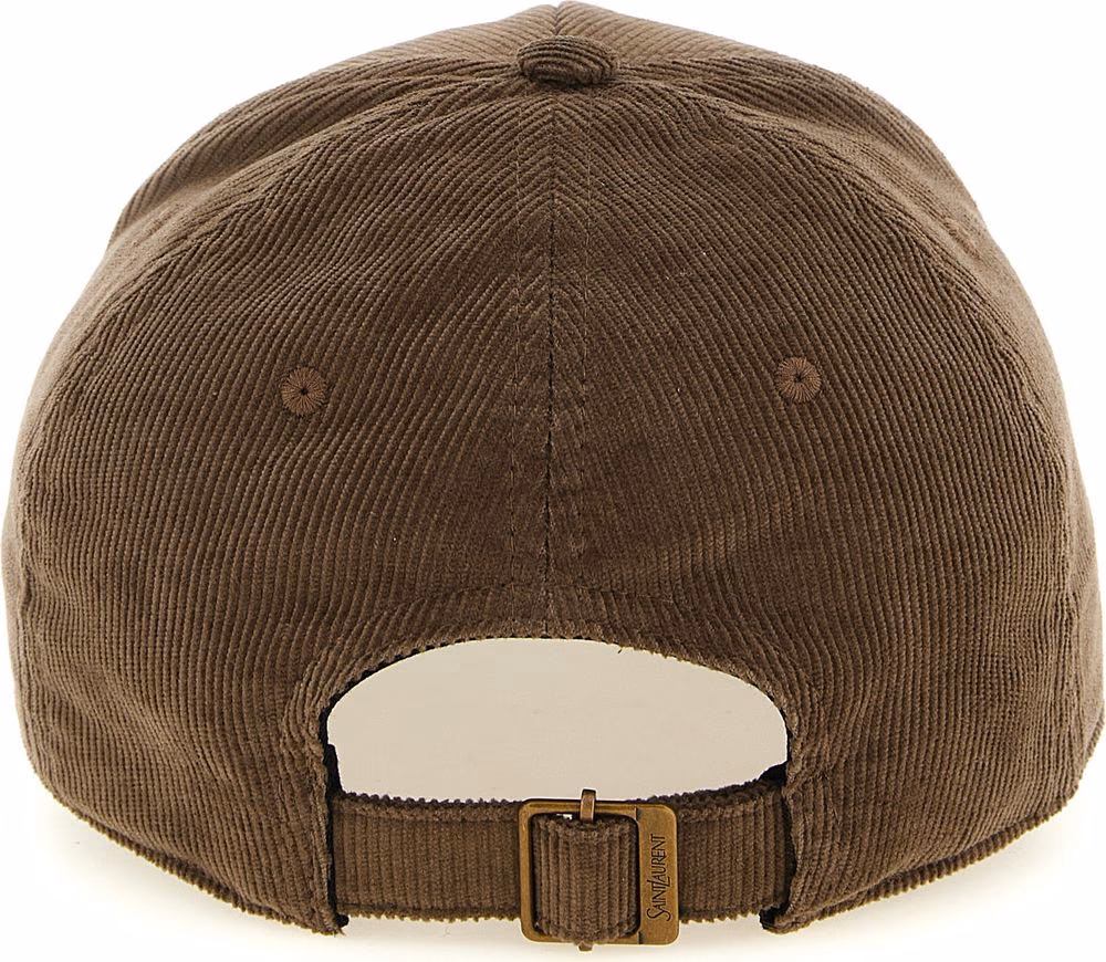 Saint Laurent Brown Cotton Cap (Baseball Hat)