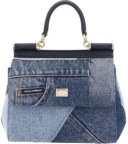Blue Cotton Handbag