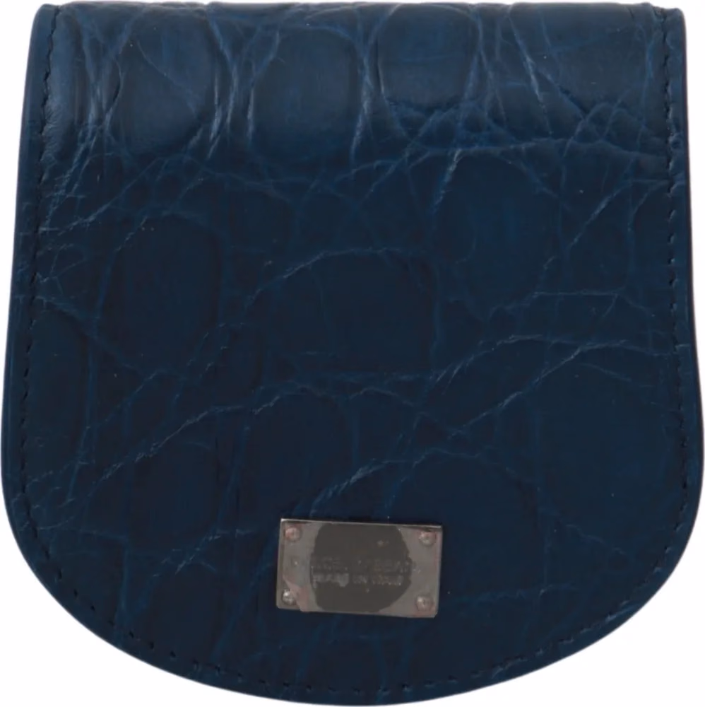 Dolce & Gabbana Blue Leather Holder Pocket Condom Case