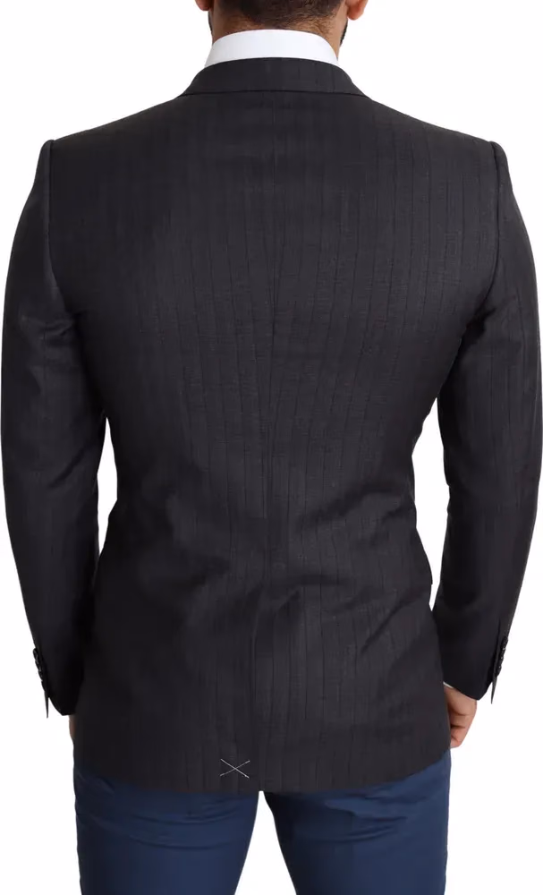 Dolce & Gabbana Black Wool Single Breasted Coat MARTINI Blazer