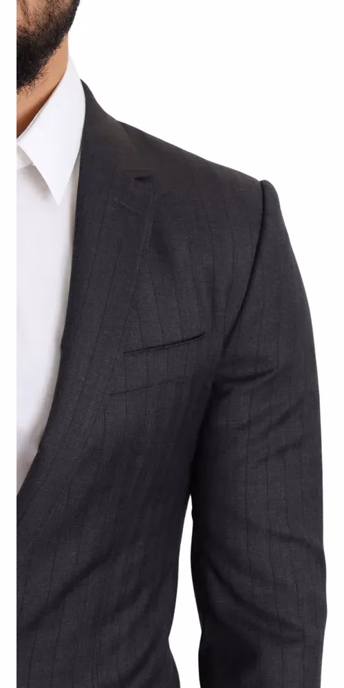 Dolce & Gabbana Dark Gray Wool Single Breasted Coat MARTINI Blazer