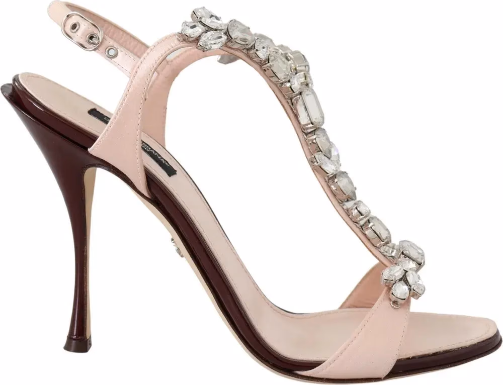 Dolce & Gabbana Pink Crystals Heels Keira Sandals