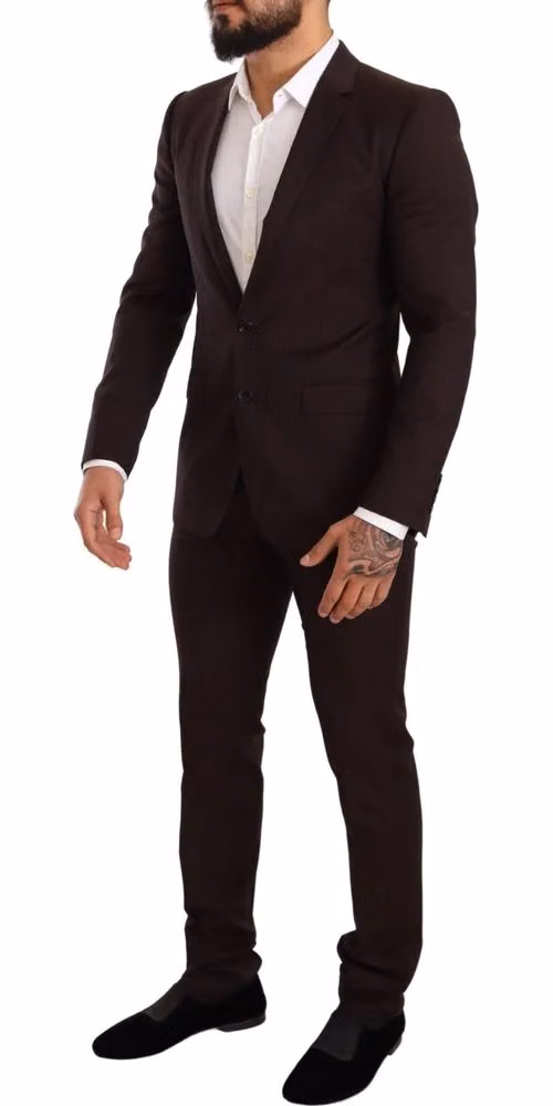 Dolce & Gabbana Bordeaux Wool MARTINI Slim Fit Suit