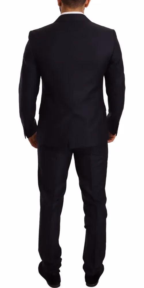 Dolce & Gabbana Blue Pattern MARTINI SLIM FIT 2 Piece Suit