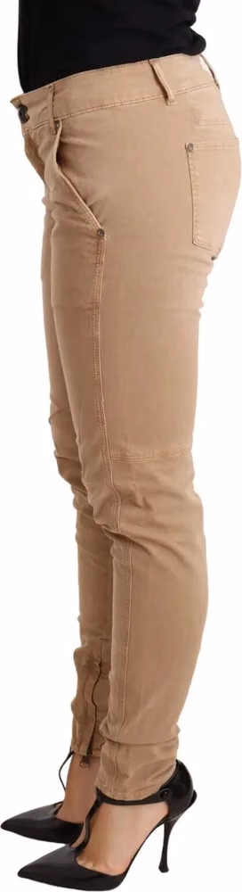 Ermanno Scervino Brown Low Waist Skinny Denim Trouser Cotton Jeans