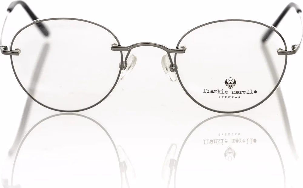 Frankie Morello Gray Metallic Men's Eyeglass Frame