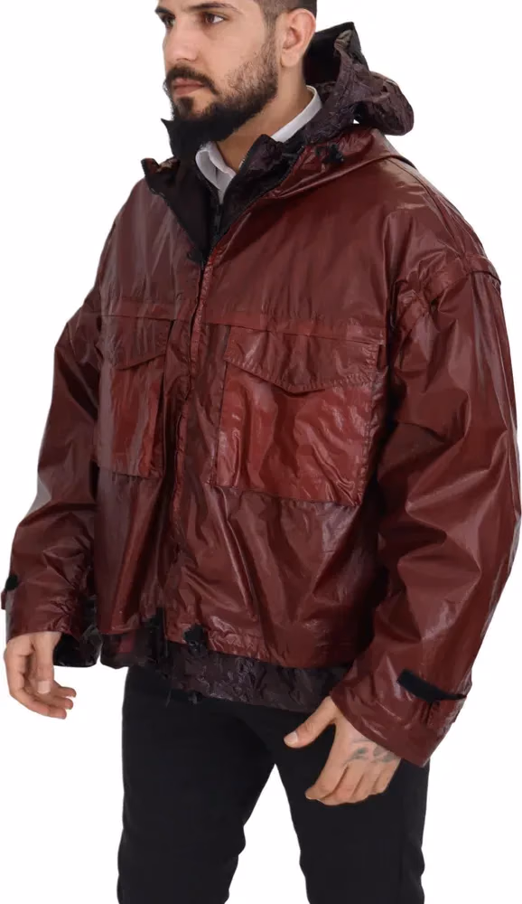 Dolce & Gabbana Bordeaux Cotton Hooded Full Zip Jacket