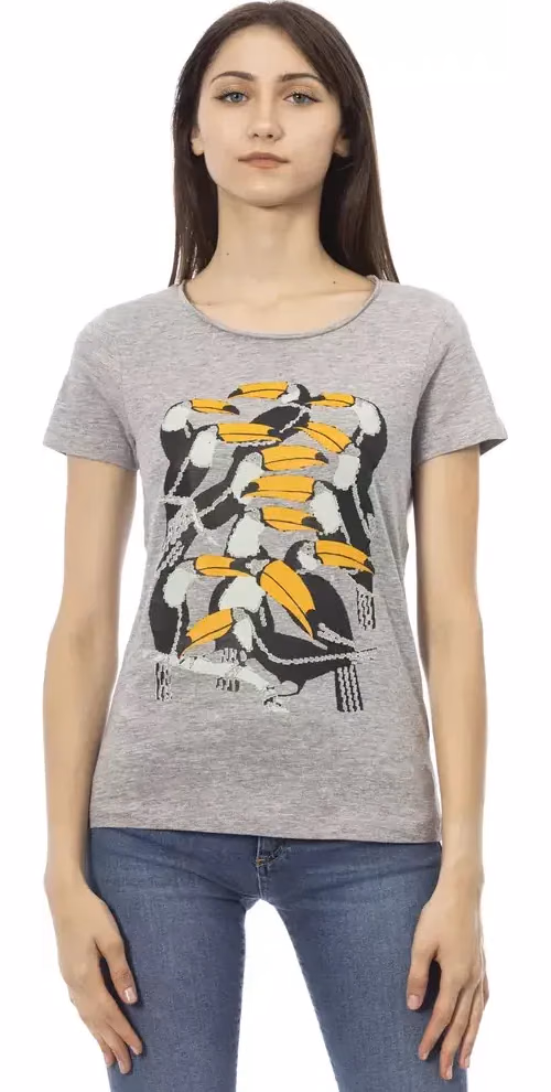 Trussardi Action Gray Cotton Women T-Shirt