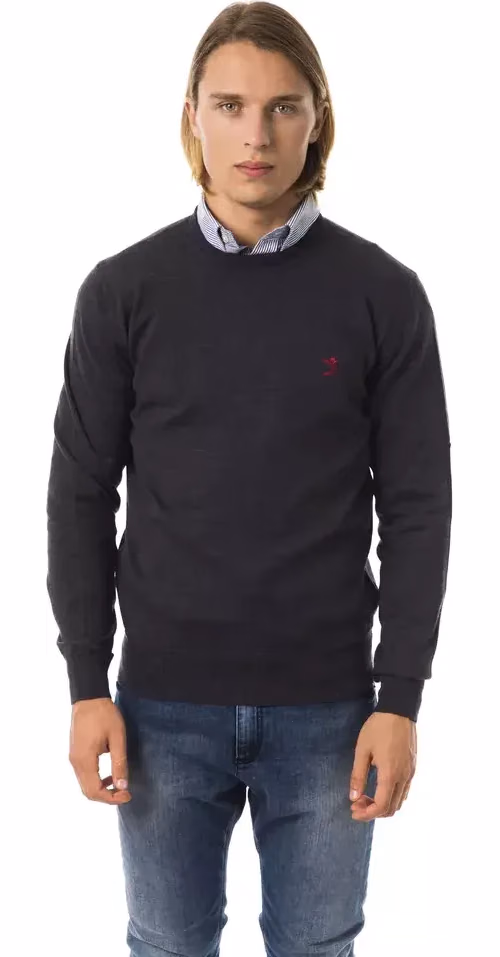 Uominitaliani Gray Merino Wool Men Sweater