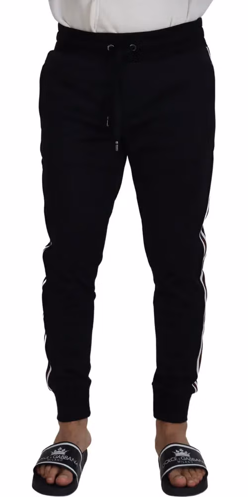 Dolce & Gabbana Black DG Print Mens Jogger Pants