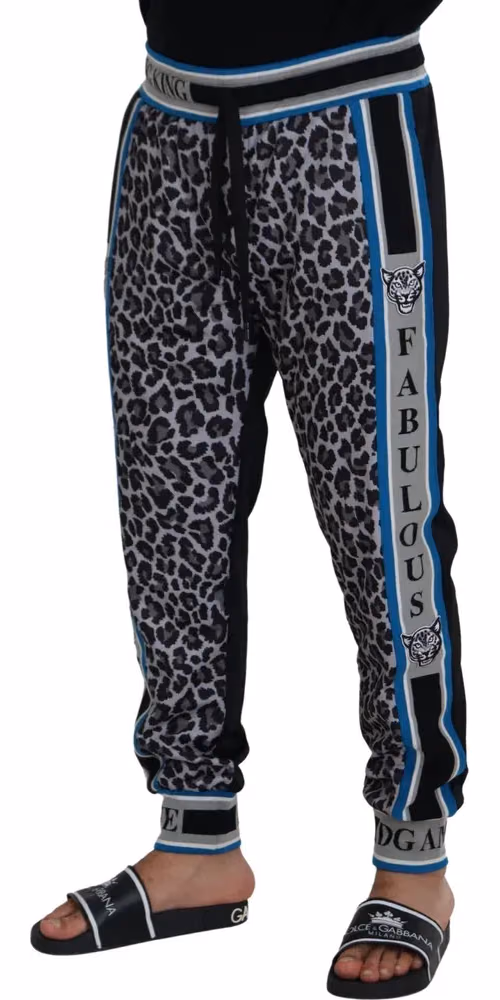 Dolce & Gabbana Multicolor DG King Leopard Print Jogger Pants