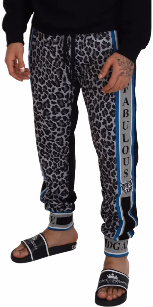 Dolce & Gabbana Multicolor DG King Leopard Print Jogger Pants