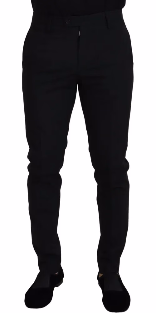 Dolce & Gabbana Black Polyester Chino Formal Pants