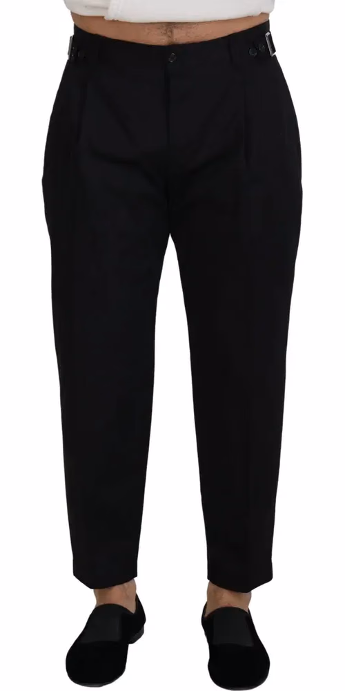 Dolce & Gabbana Black Cotton Chino Formal Pants
