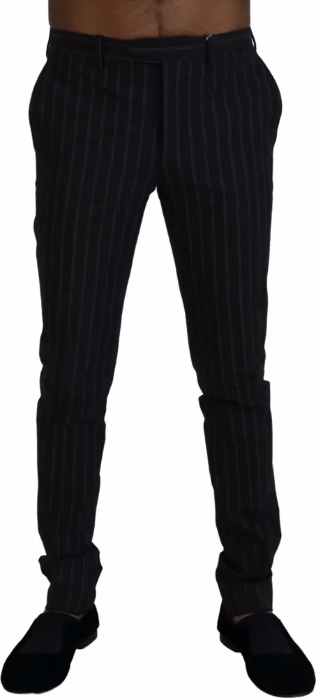 BENCIVENGA Black Stripes Viscose Dress Pants