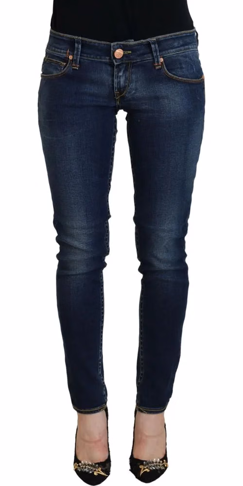 Acht Blue Cotton Low Waist Skinny Women Casual Jeans