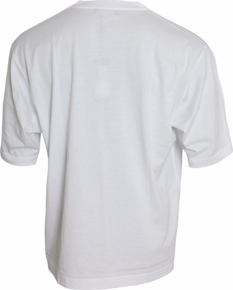 Dolce & Gabbana White Cotton Short Sleeves Crewneck T-shirt