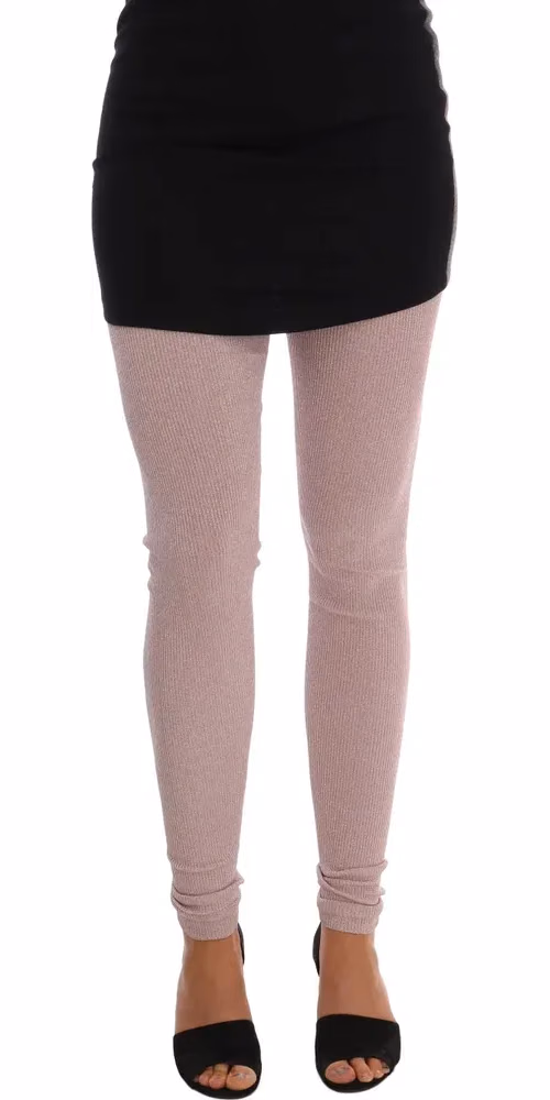 Dolce & Gabbana Pink Stretch Waist Tights Stockings