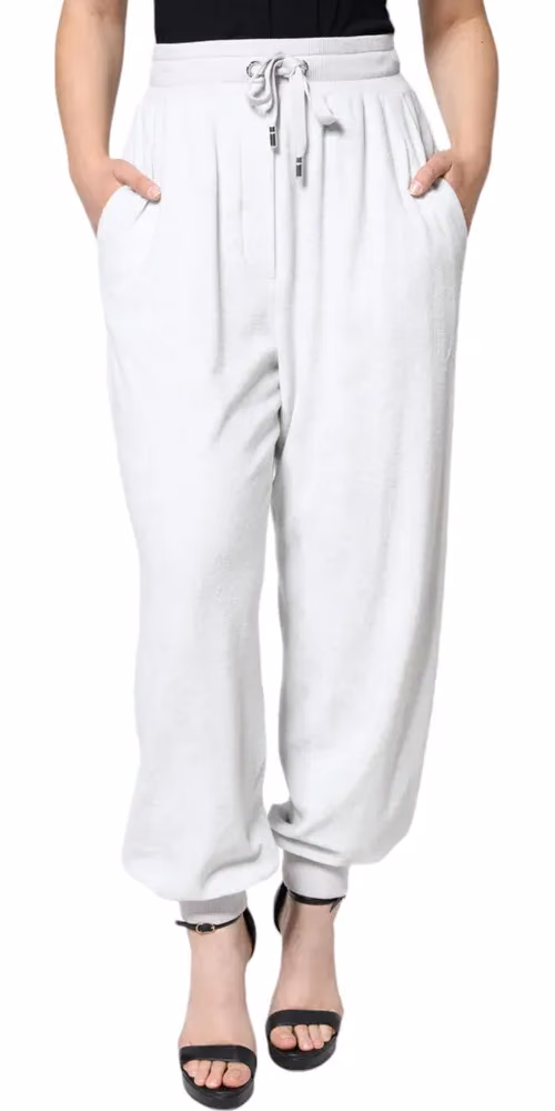 Dolce & Gabbana White Nylon Jogger Sweatpants Pants