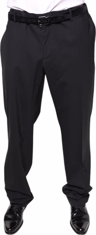 Dolce & Gabbana Black Wool Men Formal Dress Pants