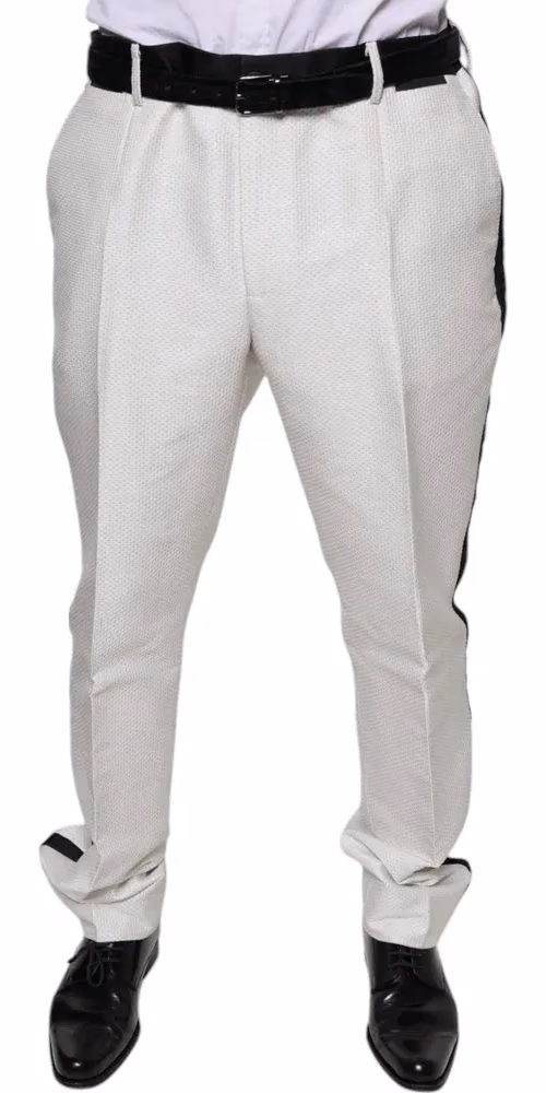 Dolce & Gabbana White Polyester Formal Dress Pants
