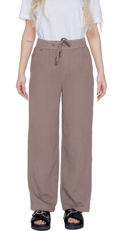 Street One Brown Cotton Casual Pants