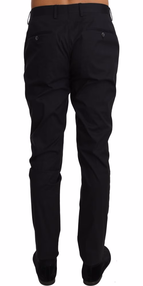 Dolce & Gabbana Black Cotton Stretch Formal Trousers Pants