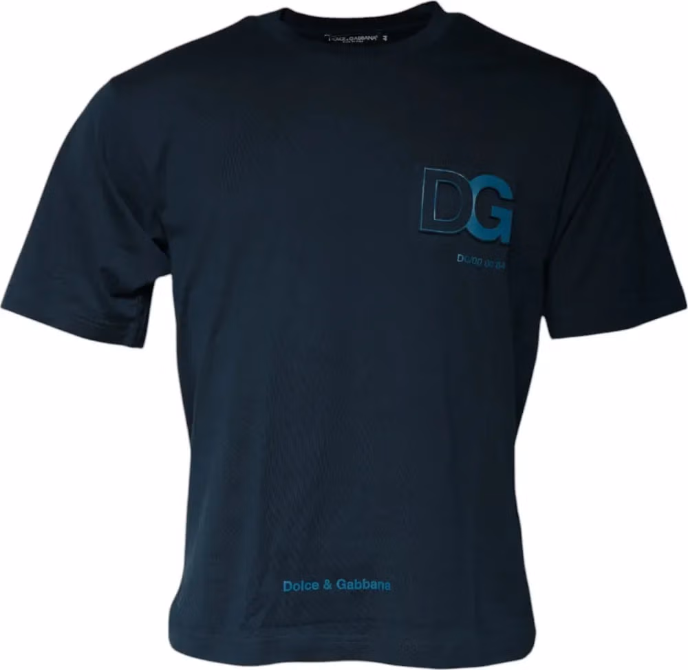 Dolce & Gabbana Blue Logo Crew Neck Short Sleeves T-shirt