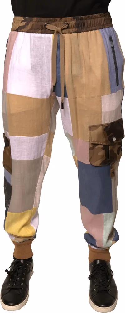 Dolce & Gabbana Multicolor Patchwork Jogger Sweatpants Pants