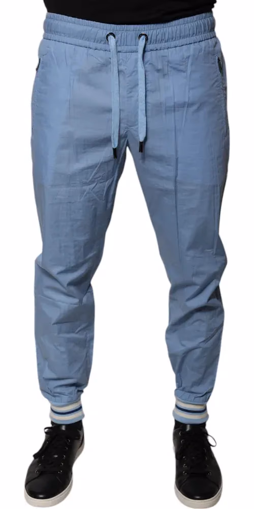 Dolce & Gabbana Blue Cotton Jogger Sweatpants Pants
