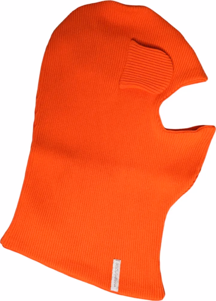 Dolce & Gabbana Orange Cotton Whole Head Wrap Balaclava Hat