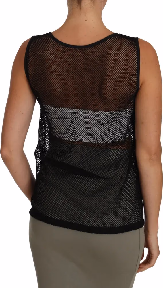 Dolce & Gabbana Black Mesh Transparent Blouse T-shirt