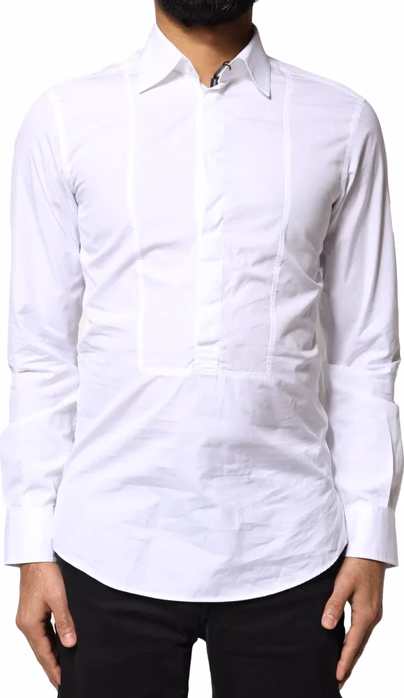 Dolce & Gabbana White Cotton Long Sleeves Formal Dress Shirt