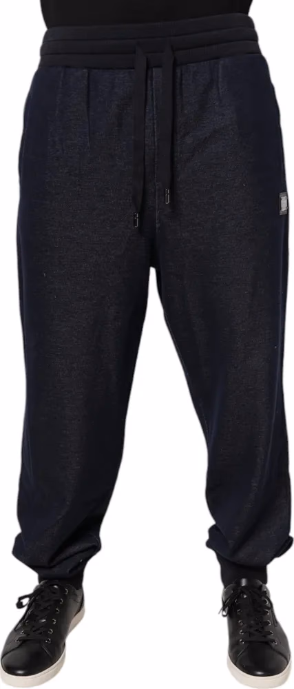 Dolce & Gabbana Black Jacquard Jogger Men Sweatpants Pants