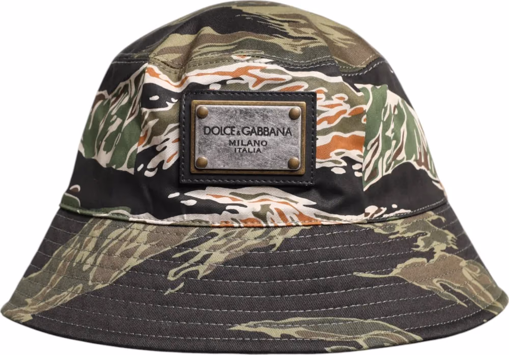 Dolce & Gabbana Multicolor DG Plaque Wide Brim Bucket Hat