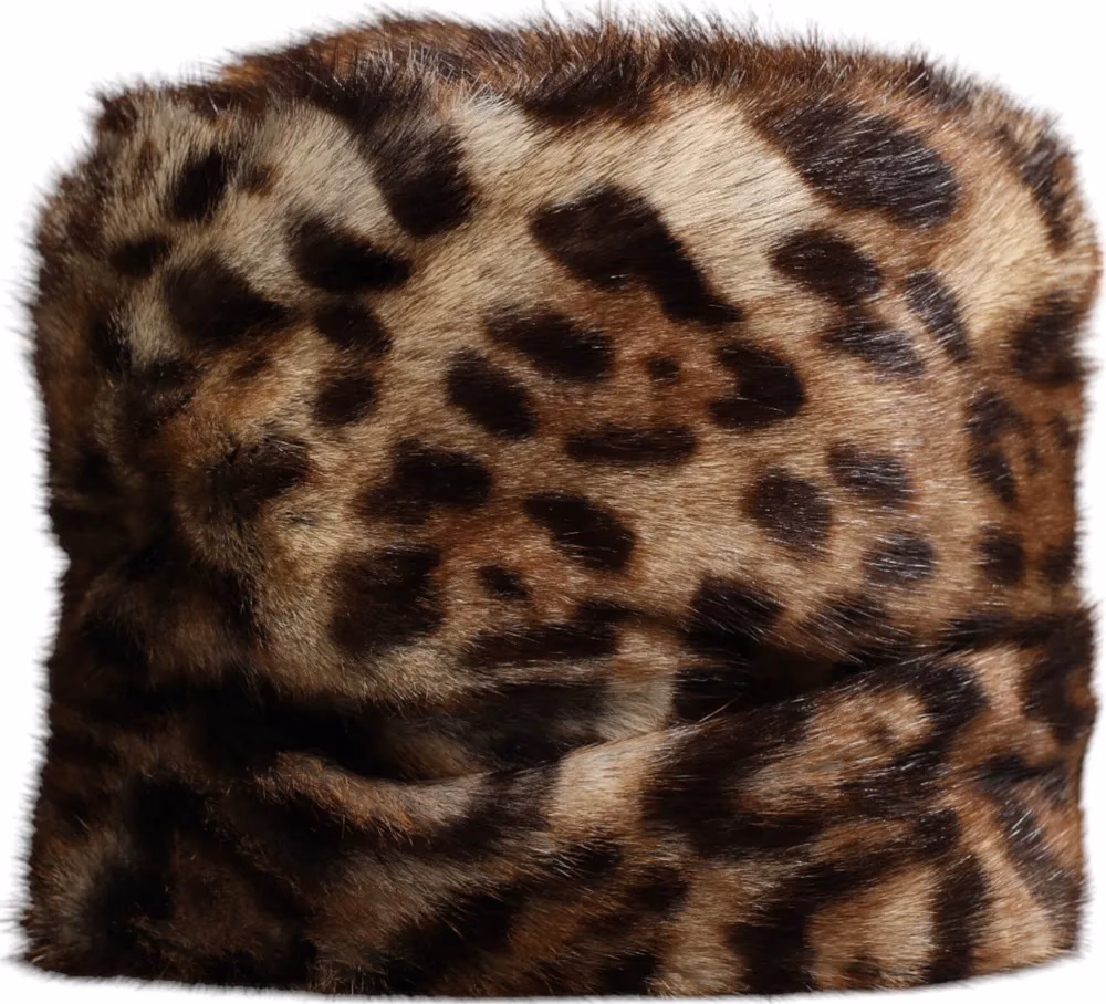 Dolce & Gabbana Brown Leopard Faux Fur Women Bucket Hat