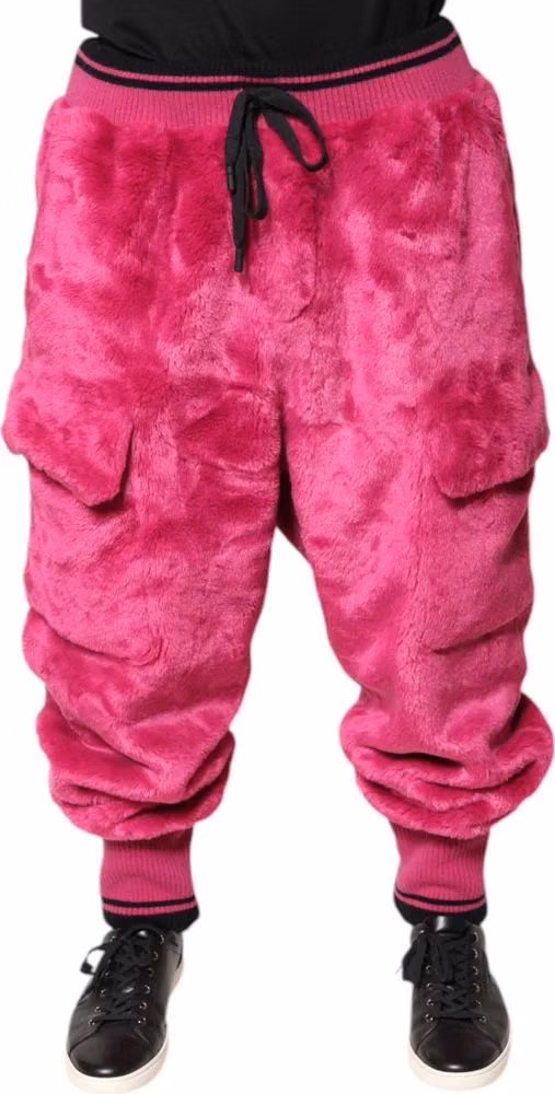Dolce & Gabbana Pink Acrylic Cargo Jogging Sweatpants Pants