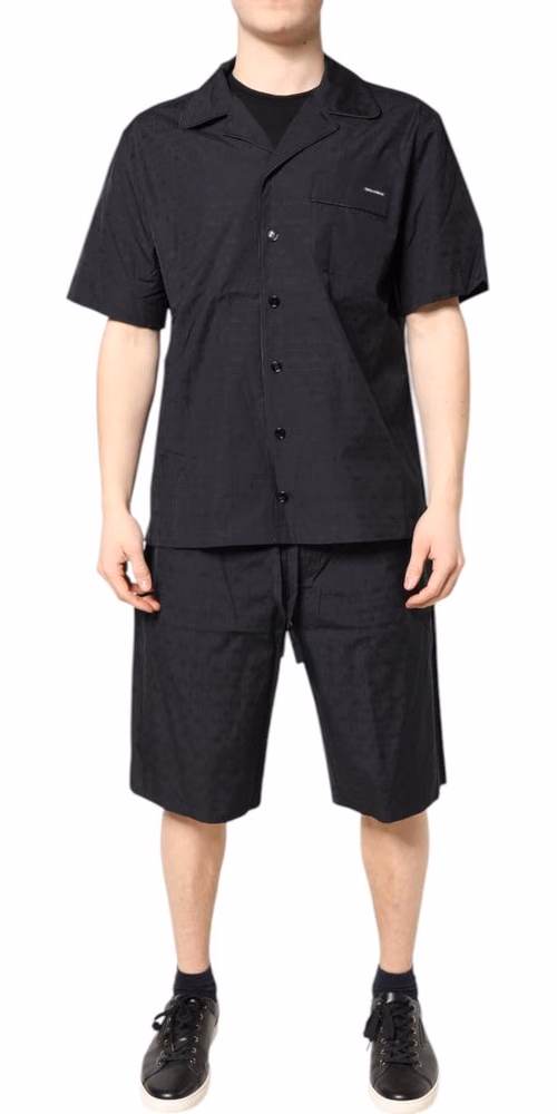 Dolce & Gabbana Black Cotton Men Pajama Set Sleepwear