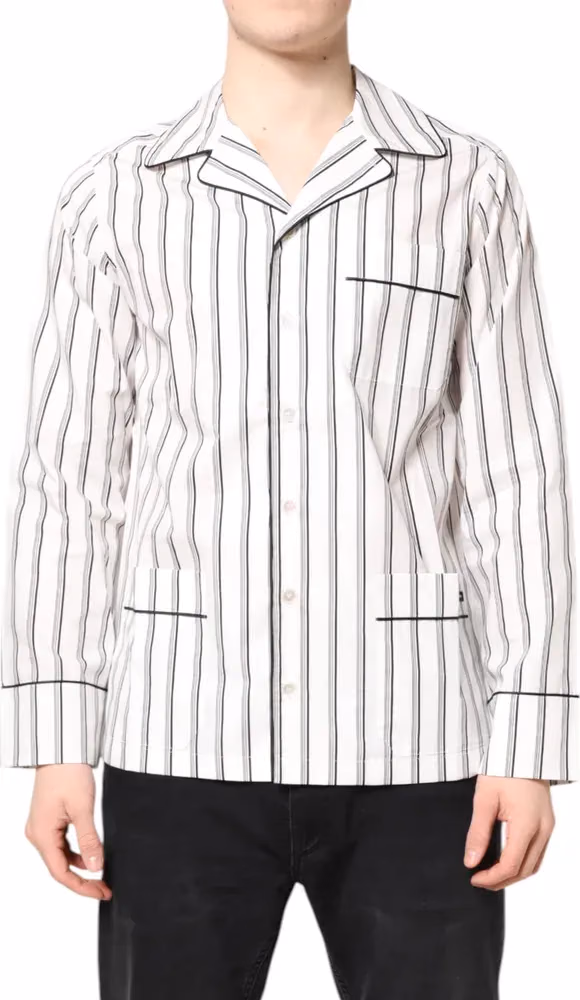 Dolce & Gabbana White Stripes Lounge Pajama Sleepwear Shirt