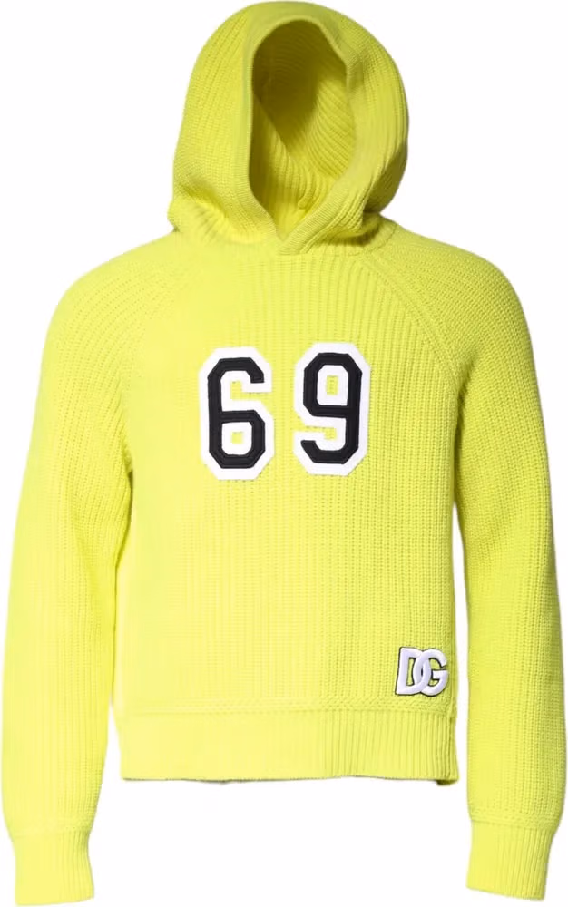 Dolce & Gabbana Green 69 Knit Hooded Men Pullover Sweater